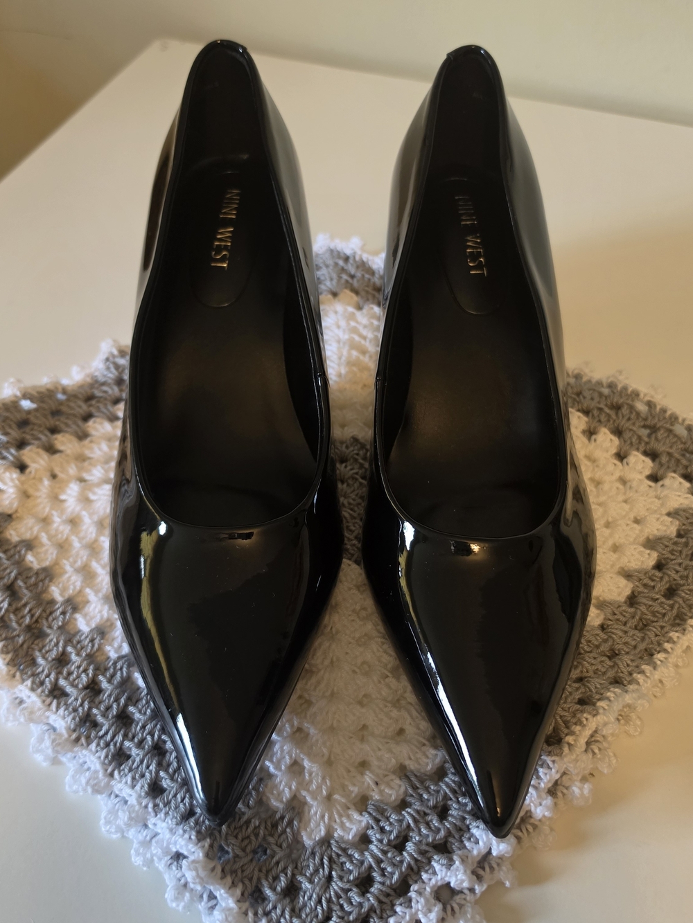 Nine West Black Patent Pointed-Toe Pumps